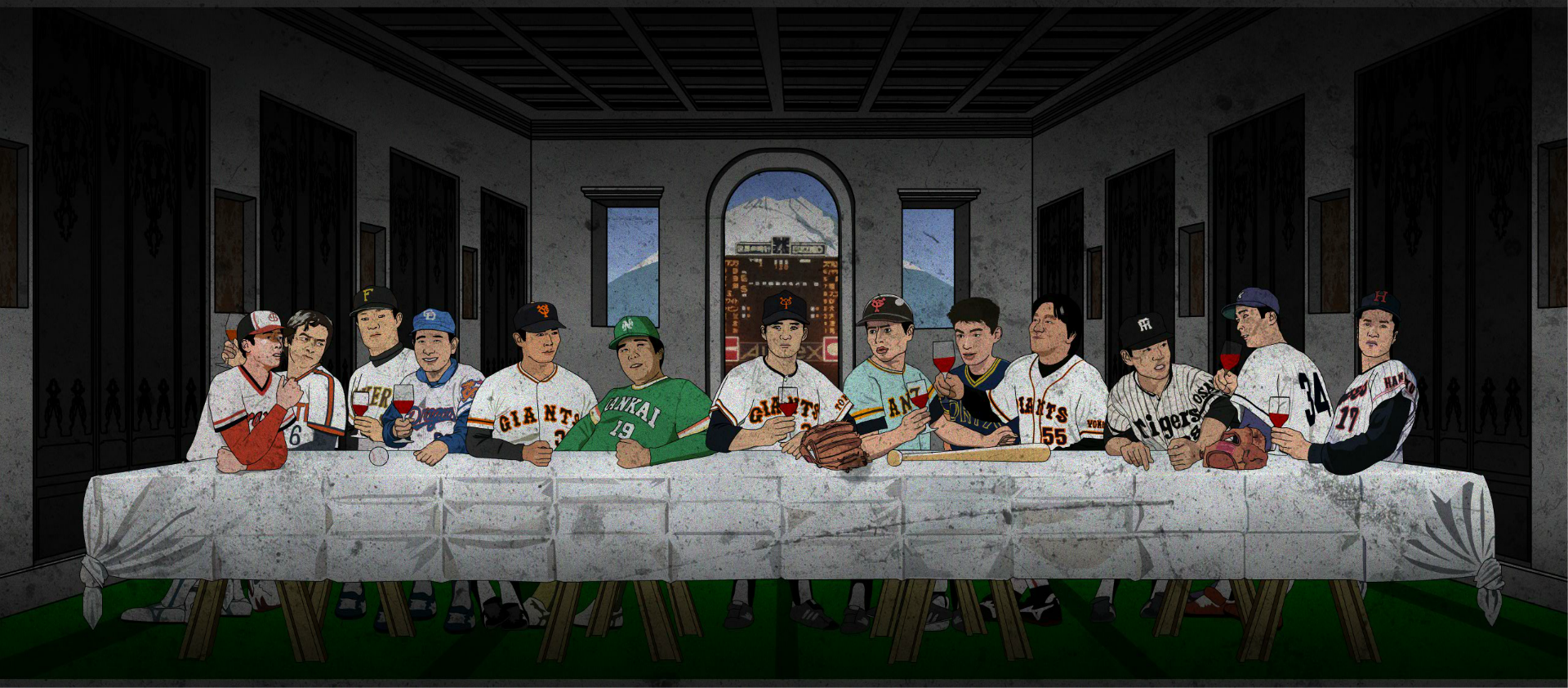 ボクが凄いと思った日本のプロ野球選手で最後の晩餐を描いてみました（引退選手のみ）